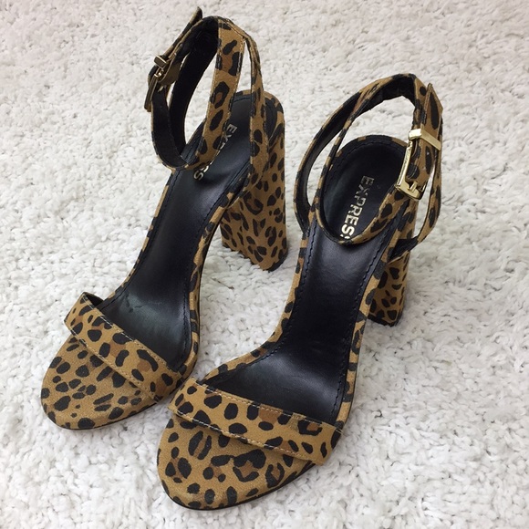 Express Shoes - 🎉FLASH SALE🎉Express Leopard OpenToe Chunky Block